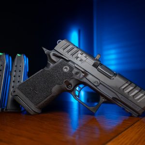 Staccato HD C3.6 9mm pistol with magazines, left angle