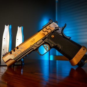 Kimber 2K11 Target 45 ACP Coyote pistol with magazines, left angle
