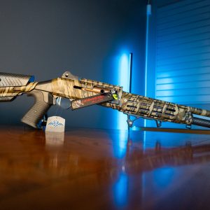 Orthos Raider S4 Bottomland Elite 12 gauge shotgun in camo, left side