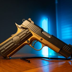 Nighthawk Custom 1911 GRP Commander 10mm pistol, left angle