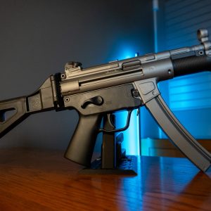 HK SP5K-PDW 9mm pistol with folding brace, right side