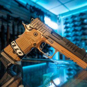 Sig Sauer P211 GTO Combat 9mm pistol in coyote, left angle