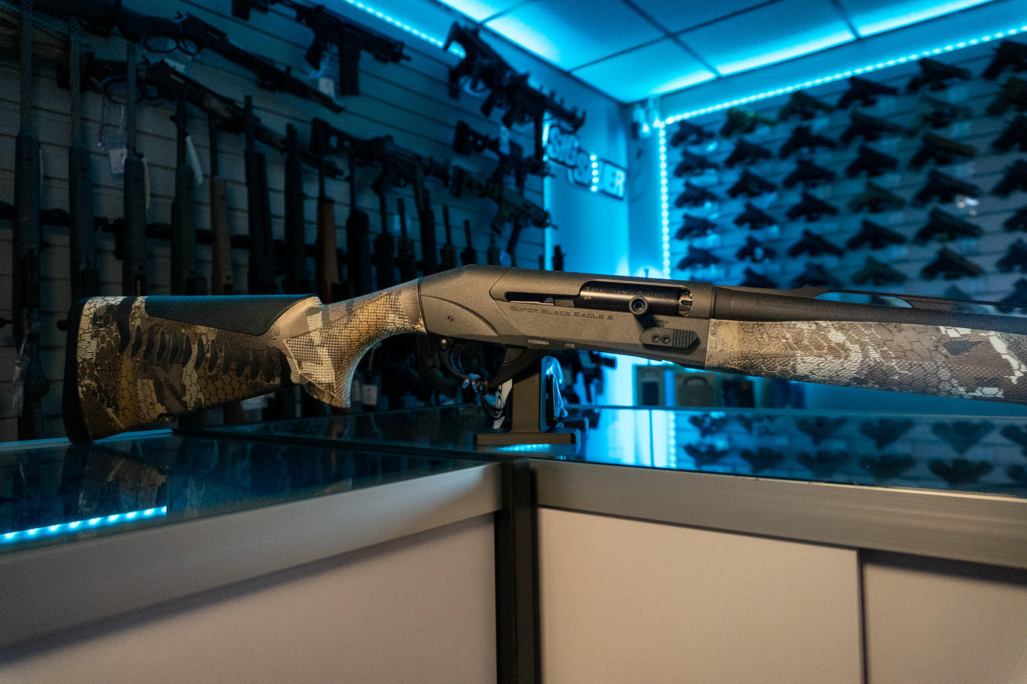 Benelli Super Black Eagle 3 A.I. 20 gauge camo shotgun, right side