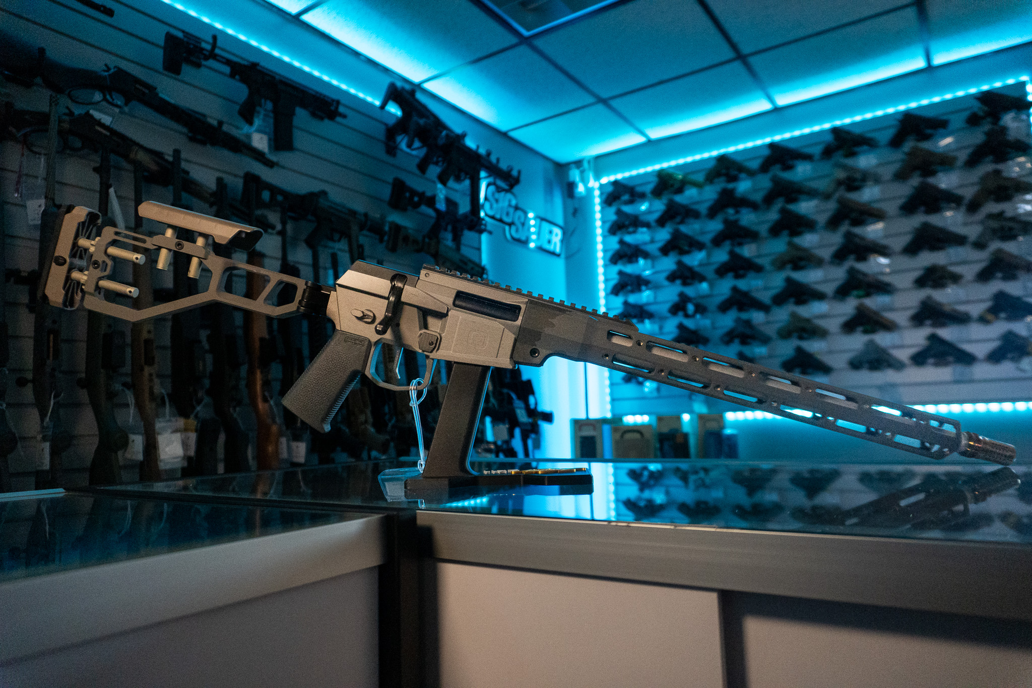 Q Mini Fix 6mm ARC rifle with folding stock, left side