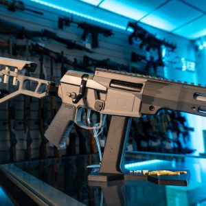 Close-up of Q Mini Fix 6mm ARC receiver and stock