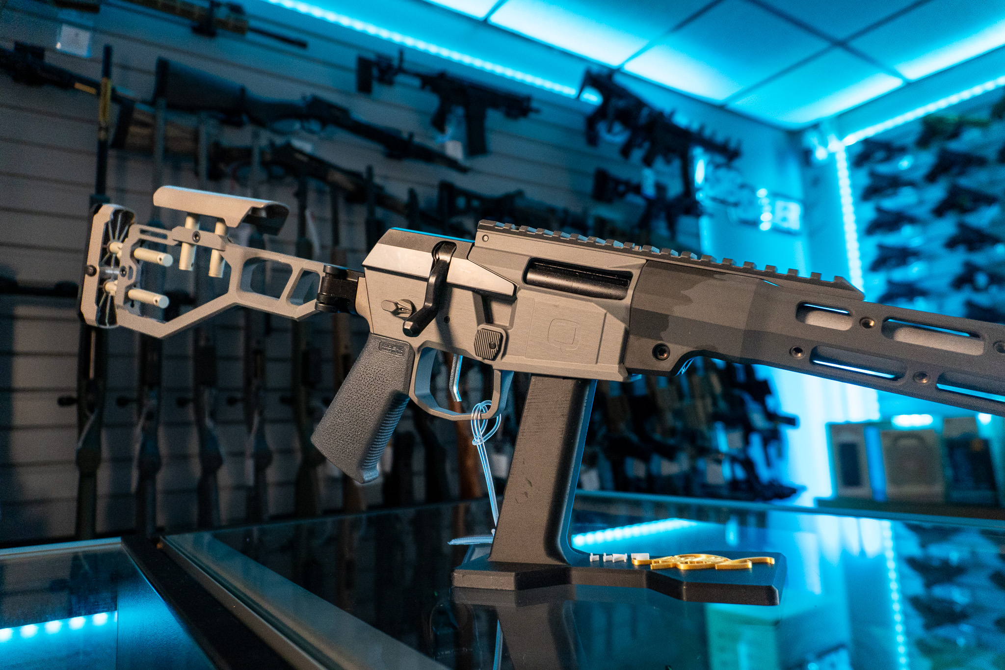 Close-up of Q Mini Fix 6mm ARC receiver and stock