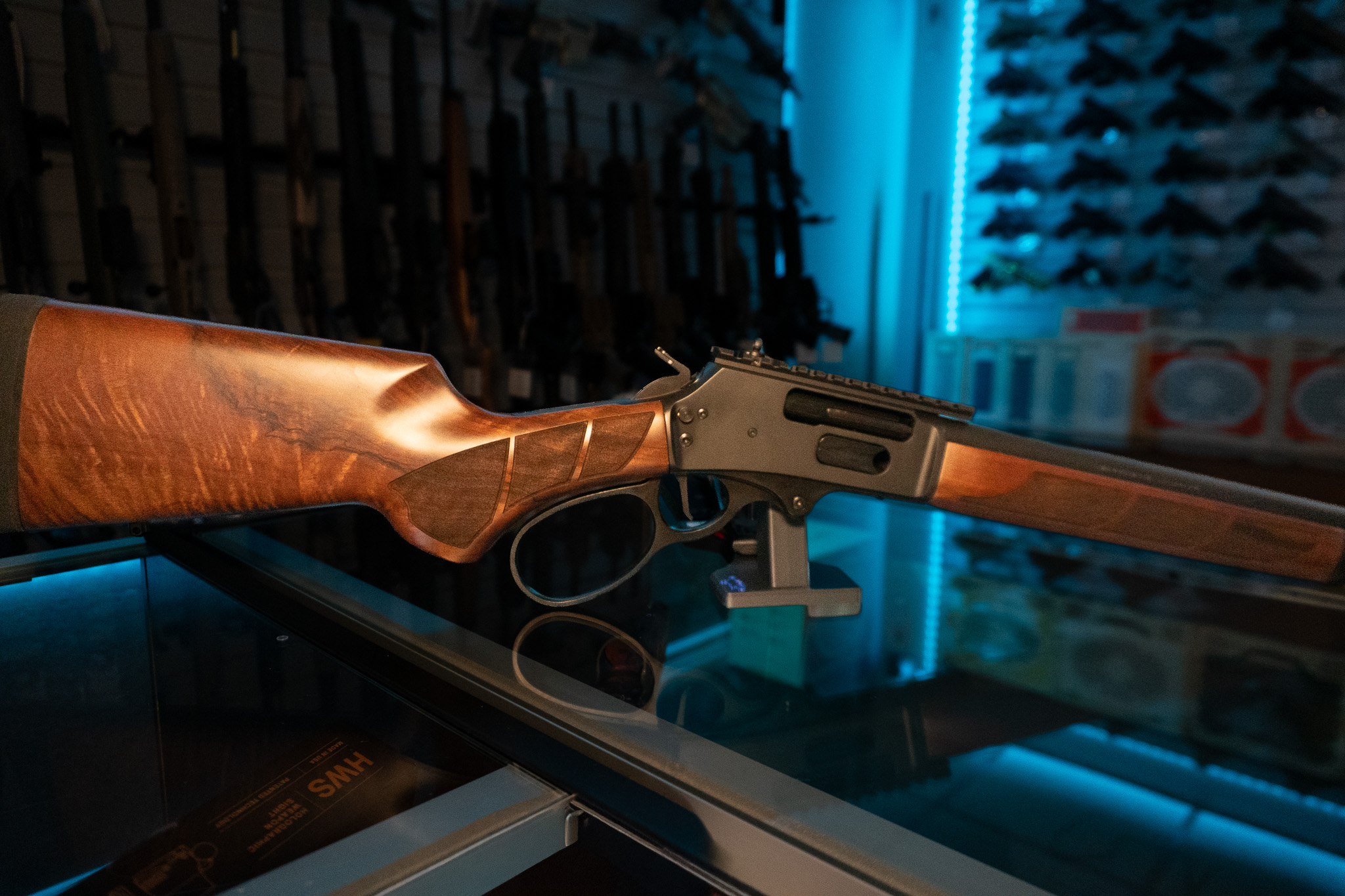 Smith & Wesson Model 1854 wood stock and lever close-up