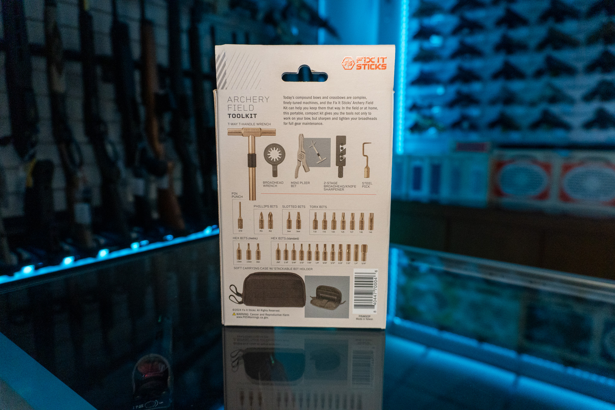 Fix It Sticks Archery Field Toolkit package, back with contents